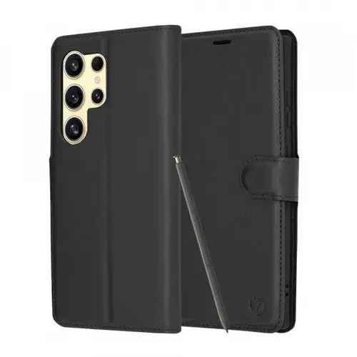 Husa pentru Samsung Galaxy S24 Ultra S928, Techsuit, Leather Folio, Neagra