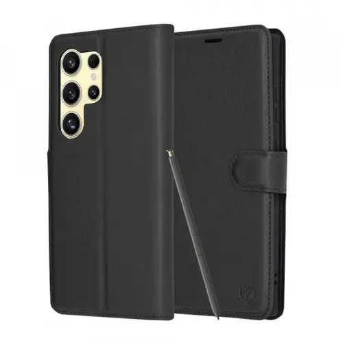 Husa pentru Samsung Galaxy S24 Ultra S928, Techsuit, Leather Folio, Neagra