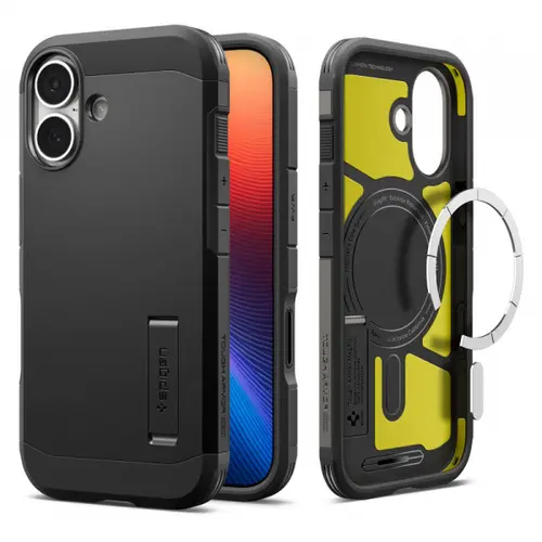 Husa MagSafe pentru Apple iPhone 17, Spigen, Tough Armor T, Neagra