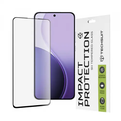 Folie de protectie Ecran Techsuit pentru Oppo Reno14 F, Sticla Securizata, Full Glue, 111D