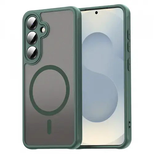 Husa MagSafe pentru Samsung Galaxy S25 FE, Techsuit, HaloFrost II, Verde