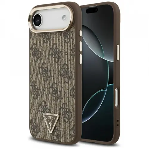 Husa pentru Apple iPhone Air, Guess, 4G Triangle Logo, Maro Aurie