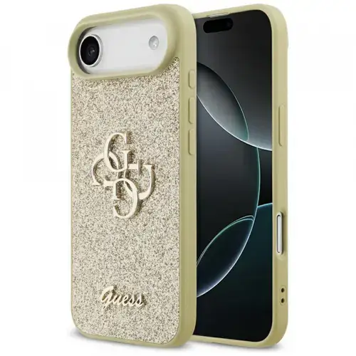 Husa pentru Apple iPhone Air, Guess, Fixed Glitter Big 4G, Aurie