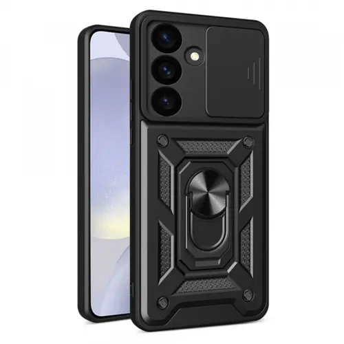 Husa pentru Samsung Galaxy S24 FE S721, Techsuit, CamShield, Neagra