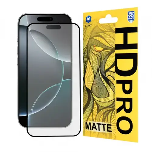 Folie de protectie Ecran Matte Lito HD Pro pentru Apple iPhone 16 Pro, Sticla Securizata, Full Glue