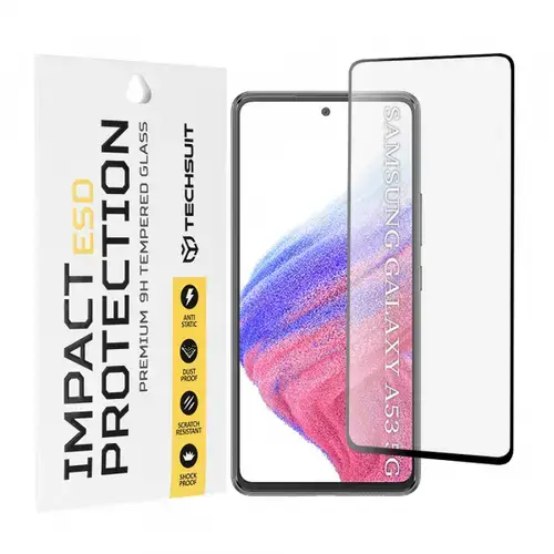Folie de protectie Ecran Techsuit pentru Samsung Galaxy A53 5G A536, Sticla Securizata, Full Glue