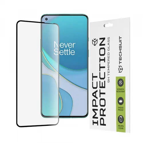 Folie de protectie Ecran Techsuit pentru OnePlus 8T, Sticla Securizata, Full Glue, 111D