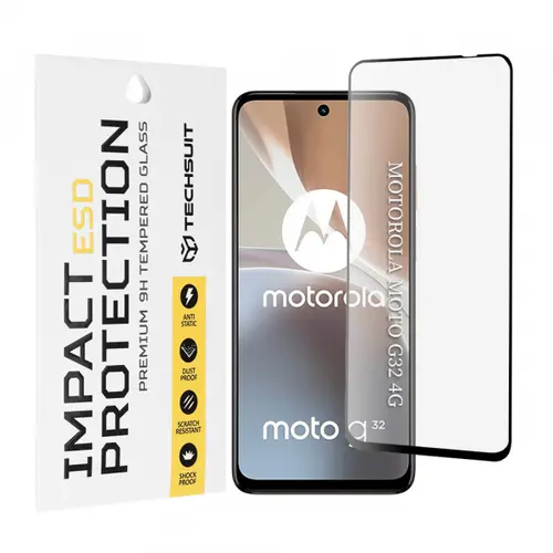 Folie de protectie Ecran Techsuit pentru Motorola Moto G32, Sticla Securizata, Full Glue