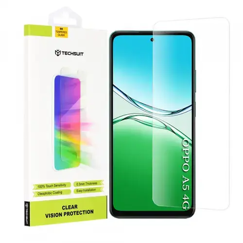 Folie de protectie Ecran Techsuit Clear Vision pentru Oppo A5 4G, Sticla Securizata, Full Glue