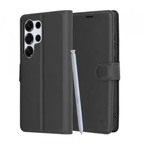 Husa pentru Samsung Galaxy S25 Ultra S938, Techsuit, Leather Folio, Neagra