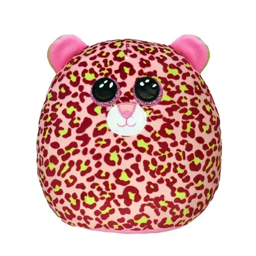Jucarie de plus ty squish leopard roz lainey, 22cm