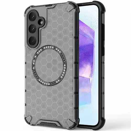 Husa MagSafe pentru Samsung Galaxy A55 5G A556, Techsuit, HoneyComb Shield, Neagra