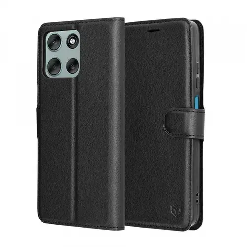 Husa pentru Motorola Moto G56, Techsuit, Leather Folio, Neagra