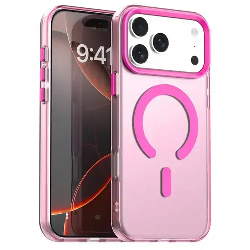 Husa MagSafe pentru Apple iPhone 17 Pro, Techsuit, CandyCase, Roz