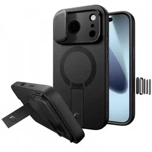 Husa MagSafe pentru Apple iPhone 17 Pro, Tech-Protect, Kevlar Aura, Neagra