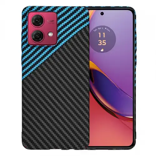 Husa pentru Motorola Moto G84, Techsuit, Carbonite FiberShell, Neagra Bleu