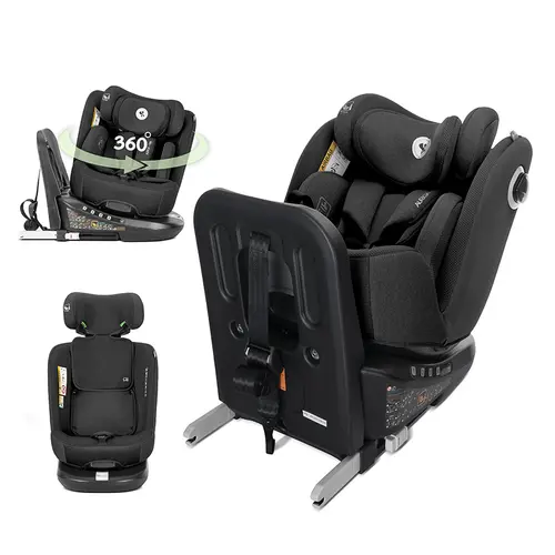 Scaun auto pentru copii Lorelli Auriga, i-Size, Isofix, anti rebound bar, rotativ 360, SPS, 0 luni-12 ani, 40-150 cm, Negru