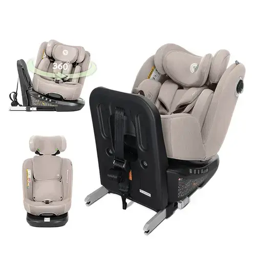 Scaun auto pentru copii Lorelli Auriga, i-Size, Isofix, anti rebound bar, rotativ 360, SPS, 0 luni-12 ani, 40-150 cm, Bej