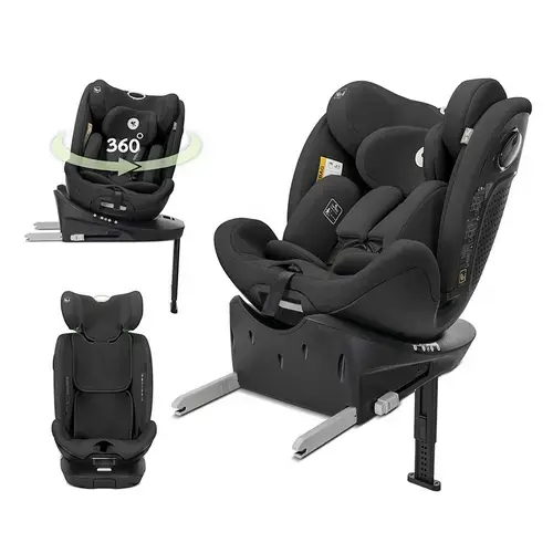 Scaun auto pentru copii Lorelli Perseus, i-Size, Isofix, baza rotativa, picior de sprijin, EPS Memory, panou de ventilatie, SPS,  0 luni-12 ani, 40-150 cm, Negru