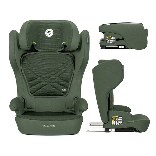Scaun auto pentru copii Lorelli Rigel, i-Size, Isofix, pliabil pentru depozitare usoara, tetiera reglabila, 3 ani-12 ani, 100-150 cm, Verde