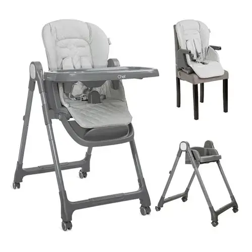 Scaun de masa inalt pentru copii 3 in 1 Lorelli Chef, reglabil, maxim 15 kg, Gri