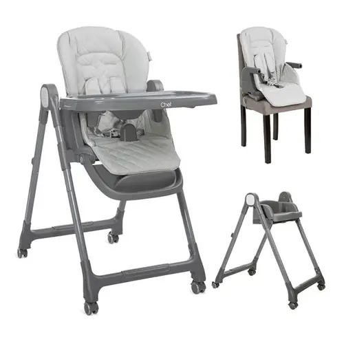 Scaun de masa inalt pentru copii 3 in 1 Lorelli Chef, reglabil, maxim 15 kg, Gri