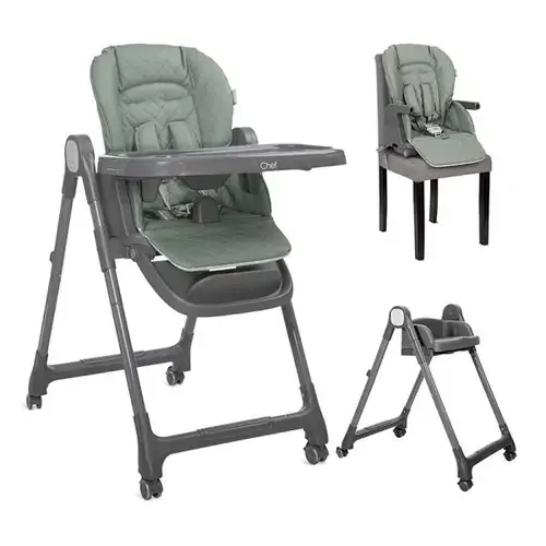 Scaun de masa inalt pentru copii 3 in 1 Lorelli Chef, reglabil, maxim 15 kg, Verde
