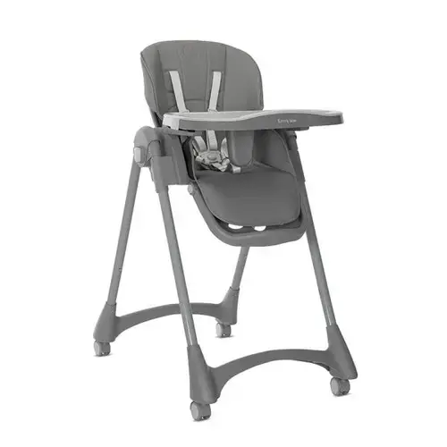 Scaun de masa pentru copii Lorelli Tummy Time, reglabil in multiple pozitii, roti din silicon, Gri