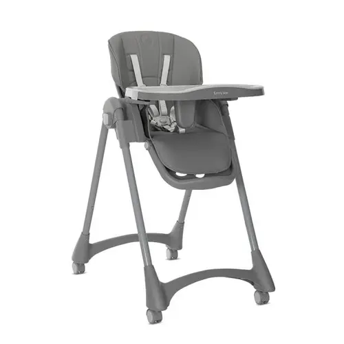 Scaun de masa pentru copii Lorelli Tummy Time, reglabil in multiple pozitii, roti din silicon, Gri