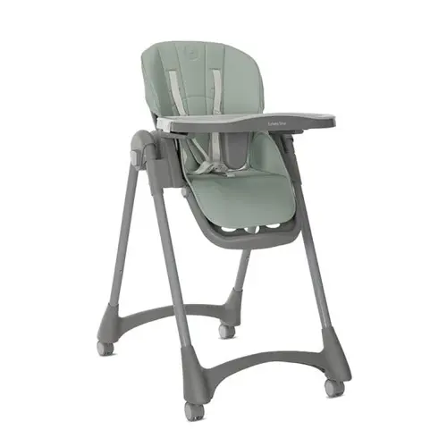 Scaun de masa pentru copii Lorelli Tummy Time, reglabil in multiple pozitii, roti din silicon, Verde