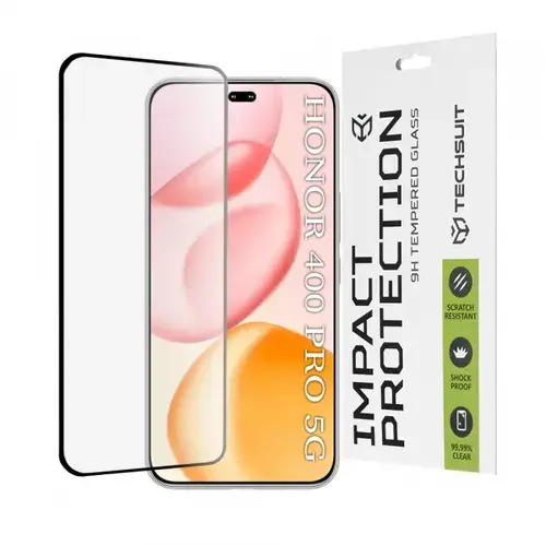Folie de protectie Ecran Techsuit pentru Honor 400 Pro, Sticla Securizata, Full Glue, 111D
