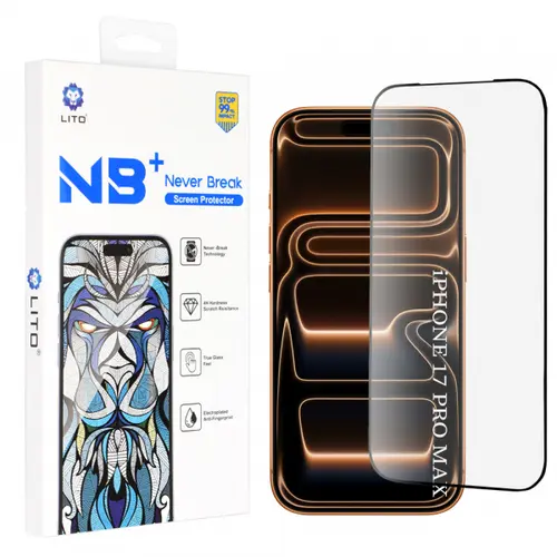 Folie de protectie Ecran Lito NB pentru Apple iPhone 17 Pro Max, Sticla Securizata, Full Glue