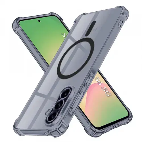Husa MagSafe pentru Samsung Galaxy A56 A566, Techsuit, Shockproof Clear, Neagra