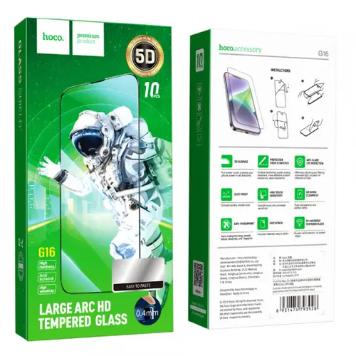 Folie de protectie Ecran HOCO G16 pentru Apple iPhone 15 Plus, Sticla Securizata, Full Glue, 5D