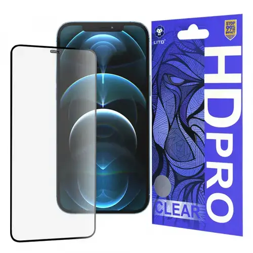 Folie de protectie Ecran Lito HD Pro Clear pentru Apple iPhone 12 Pro Max, Sticla Securizata, Full Glue