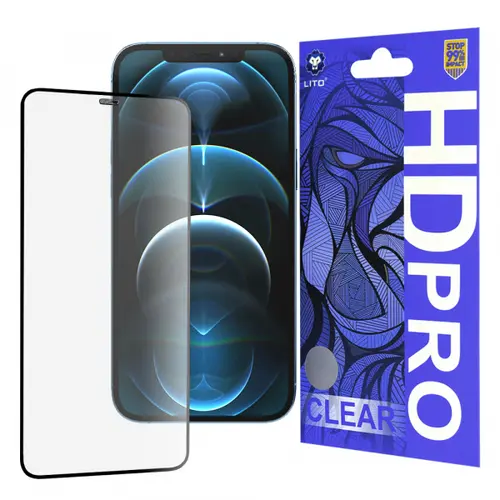 Folie de protectie Ecran Lito HD Pro Clear pentru Apple iPhone 12 Pro Max, Sticla Securizata, Full Glue