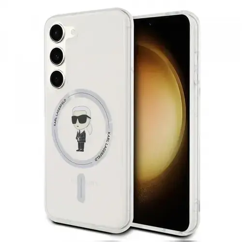 Husa MagSafe pentru Samsung Galaxy S24 S921, Karl Lagerfeld, IML Ikonik Karl, Transparenta