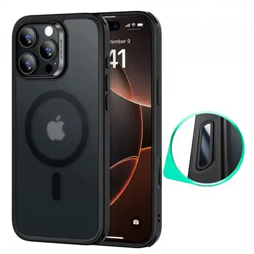 Husa MagSafe pentru Apple iPhone 16 Pro Max, ESR, Classic Hybrid Slide, Neagra Satinata
