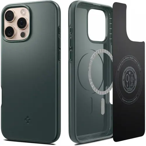 Husa MagSafe pentru Apple iPhone 16 Pro Max, Spigen, Thin Fit, Verde