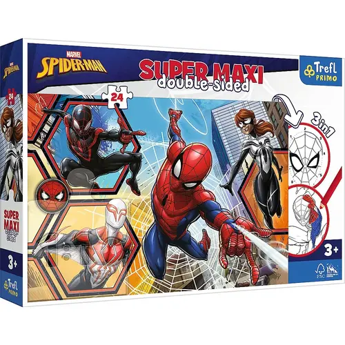 Puzzle Trefl Primo Super Maxi, Marvel Spider-man, Spider-man in actiune, 24 piese