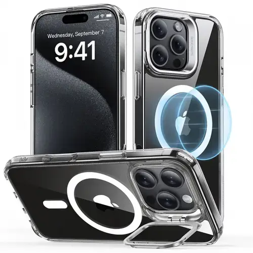 Husa MagSafe pentru Apple iPhone 16 Pro, ESR, Classic Hybrid Kickstand, Transparenta