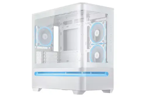 Carcasa Asus PRIME AP202 TG ARGB WHITE, Mini Tower, Curved Tempered Glass, Alb