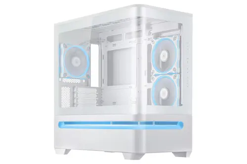 Carcasa Asus PRIME AP202 TG ARGB WHITE, Mini Tower, Curved Tempered Glass, Alb