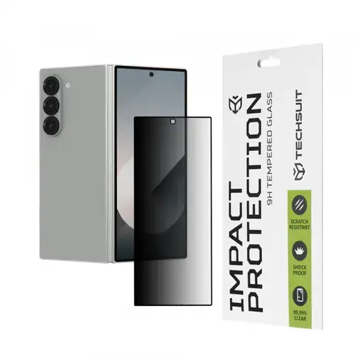 Folie de protectie Ecran Exterior Privacy Techsuit pentru Samsung Galaxy Z Fold6 F956, Sticla Securizata, Full Glue, 111D