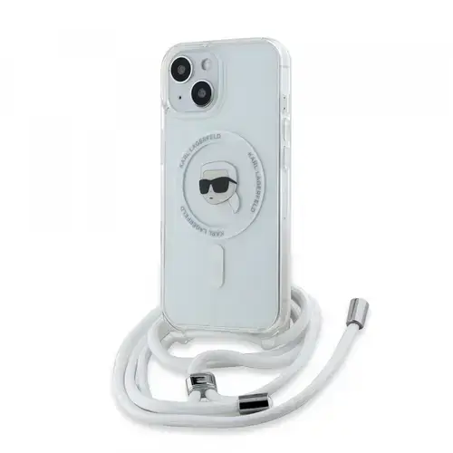 Husa MagSafe pentru Apple iPhone 15, Karl Lagerfeld, IML Crossbody Karl's Head, Transparenta