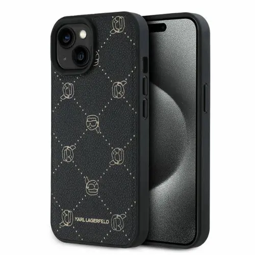 Husa MagSafe pentru Apple iPhone 15, Karl Lagerfeld, Karl's Head, Neagra