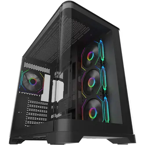 Carcasa AQIRYS Europa ARGB, Middle Tower, Tempered glass, Negru