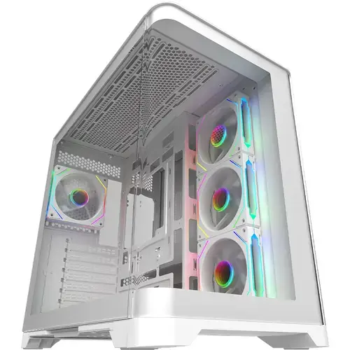 Carcasa AQIRYS Europa ARGB, Middle Tower, Tempered glass, Alb