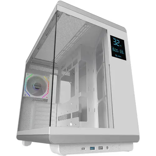 Carcasa AQIRYS Draco ARGB, Middle Tower, Tempered glass, Alb