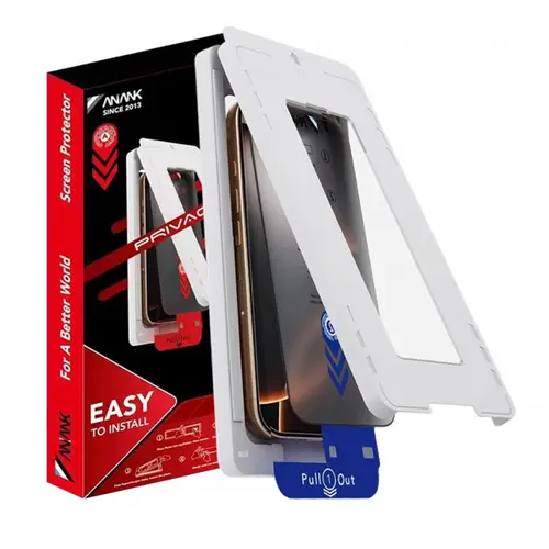Folie de protectie Ecran Privacy Anank 5X Reinforced Applicator pentru Apple iPhone Air, Sticla Securizata, Full Glue, 2.5D